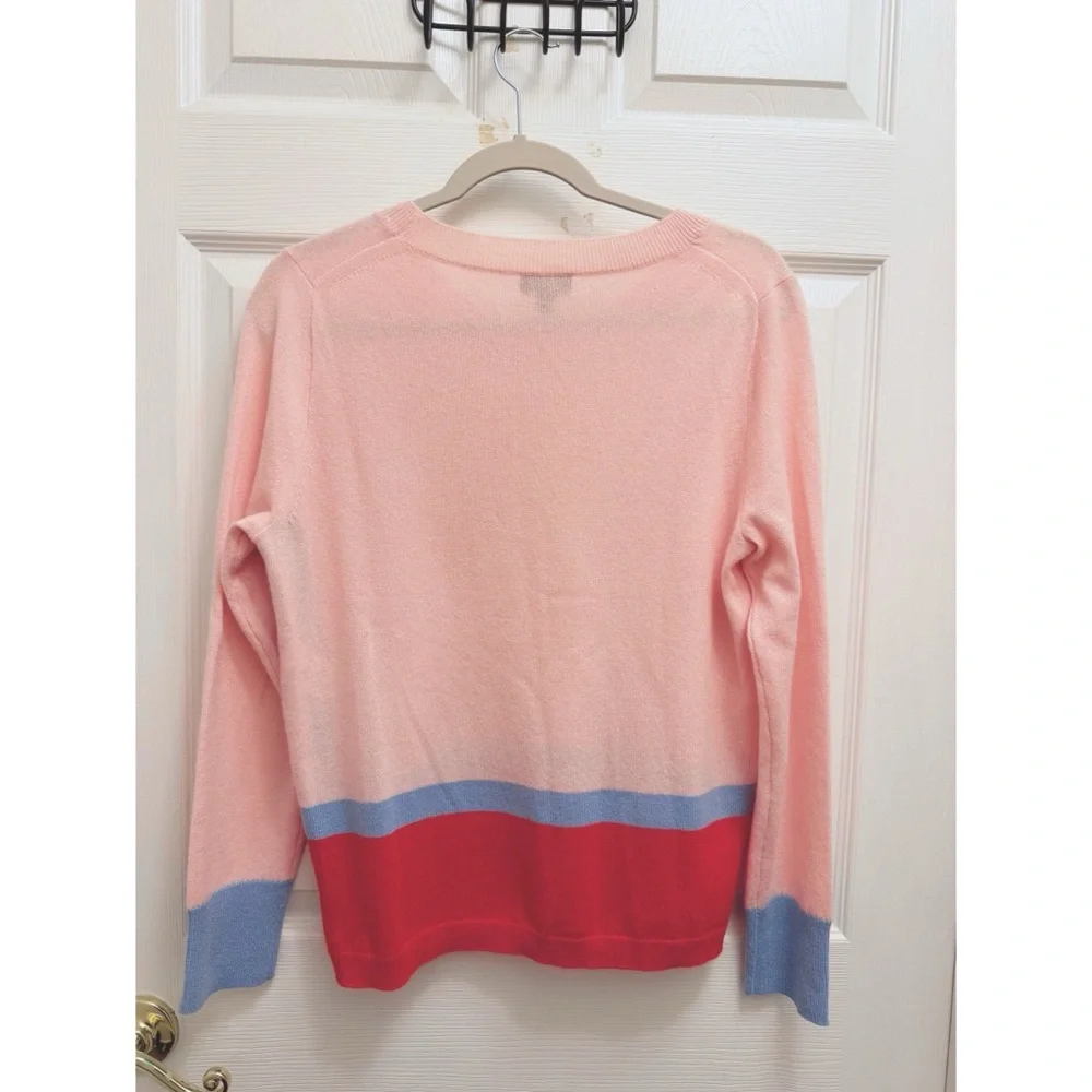 J. Crew Pink, Blue & Red Crewneck Sweater